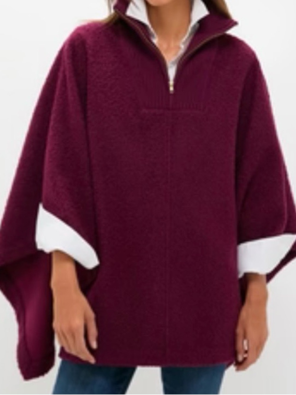 Tuckernuck Oxblood Boucle High-Neck Poncho Oxblood